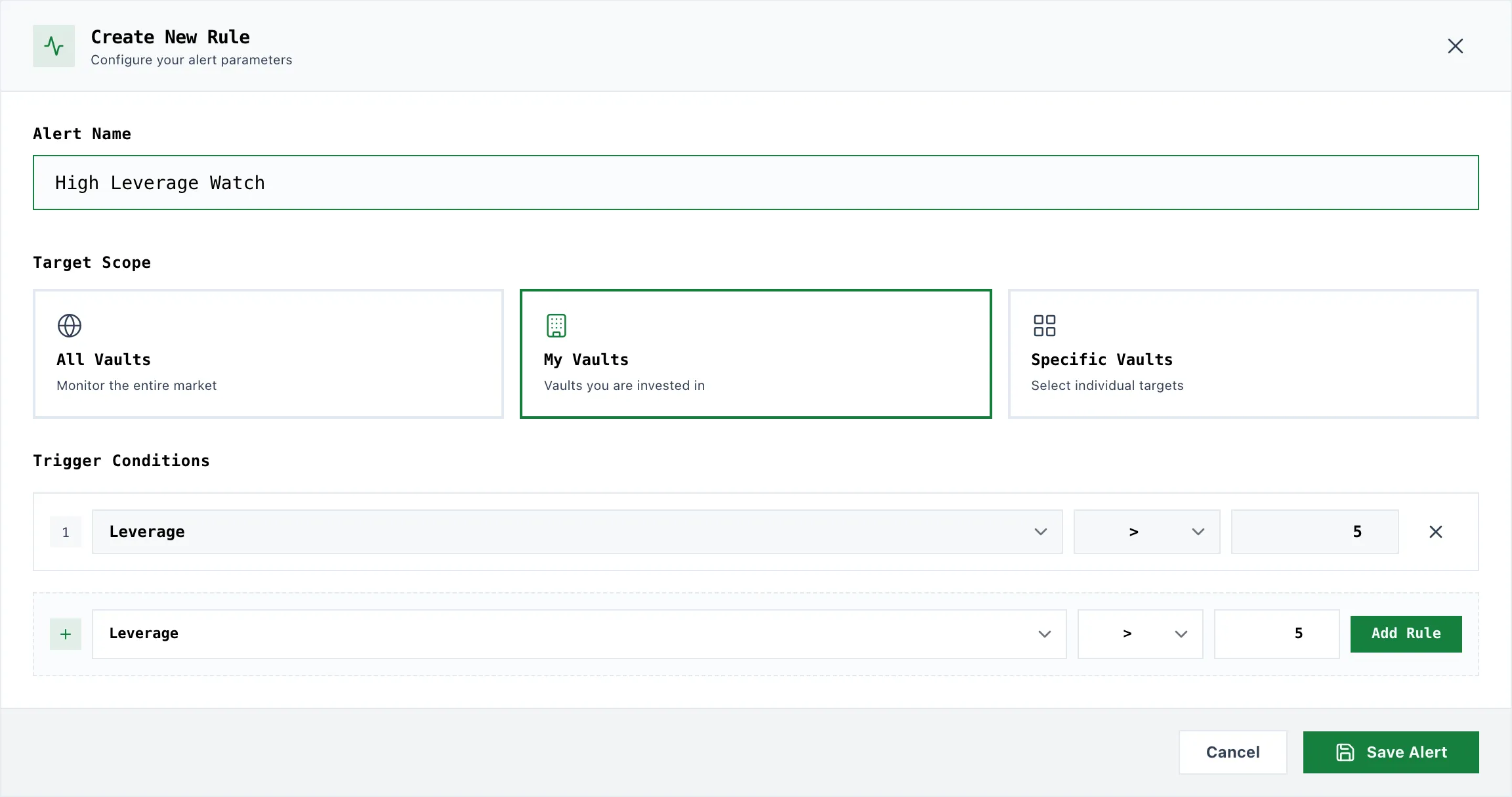 alerts create form